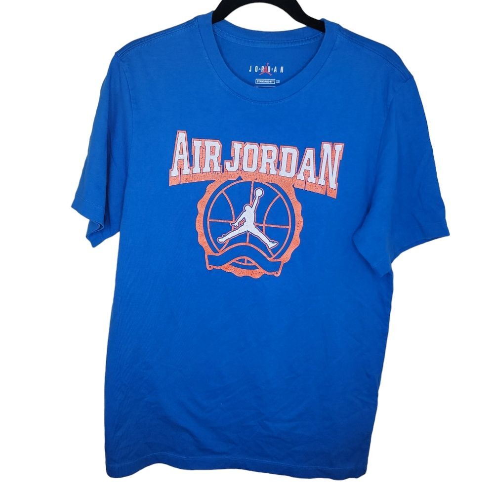Air Jordan Burst Crack Basketball Sports Round Neck Short Sleeve T-Shirt Men's M